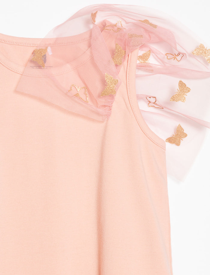 T-shirt à manches en tulle
