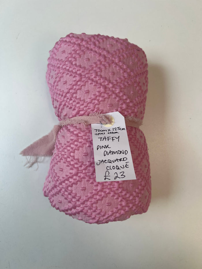 Taffy Pink Diamond Jacquard Cloqué Remnant