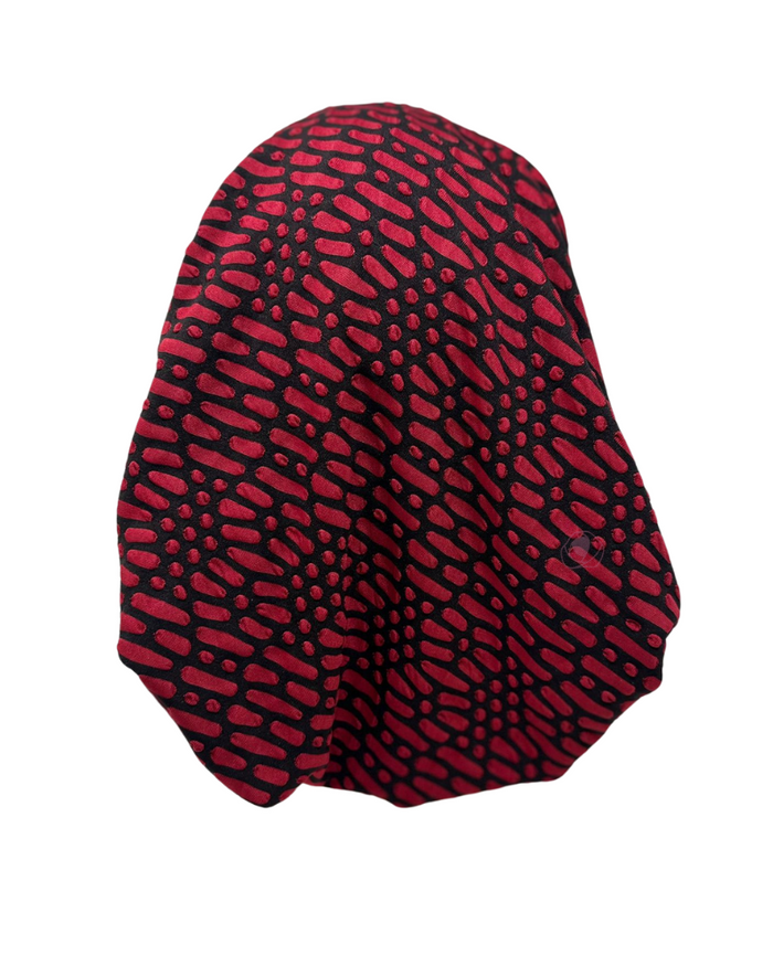 Triple Up Burgundy Puff Circles Pre-Tied Bandanna