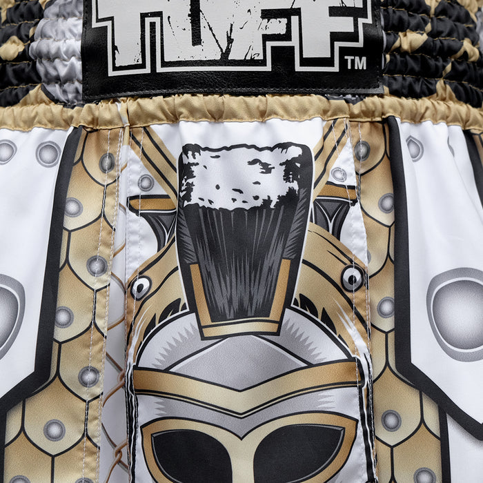 TUFF Muay Thai Boxing Shorts Gladiator White Ancient Roman Gladiator Armor