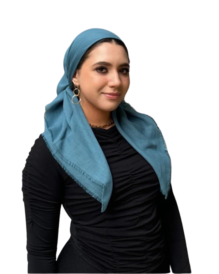 TYED Solid Teal Adjustable Pre-tied Bandanna with Velvet Grip Myselflingerie.com