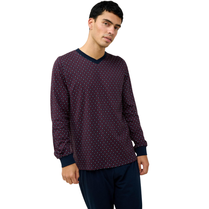 Vamp Blue Men's Cotton Pajamas Set