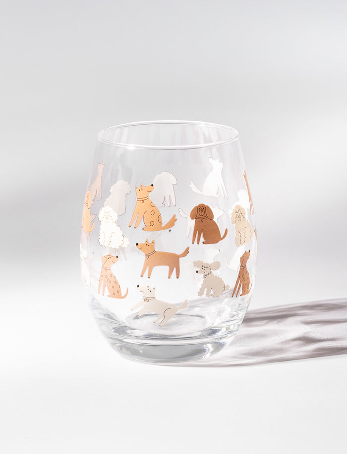 Verre à vin sans pied chiens
