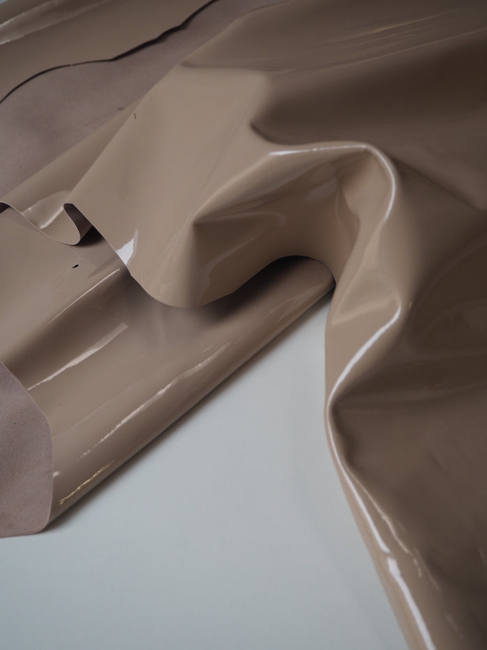Warm Beige Patent Calfskin
