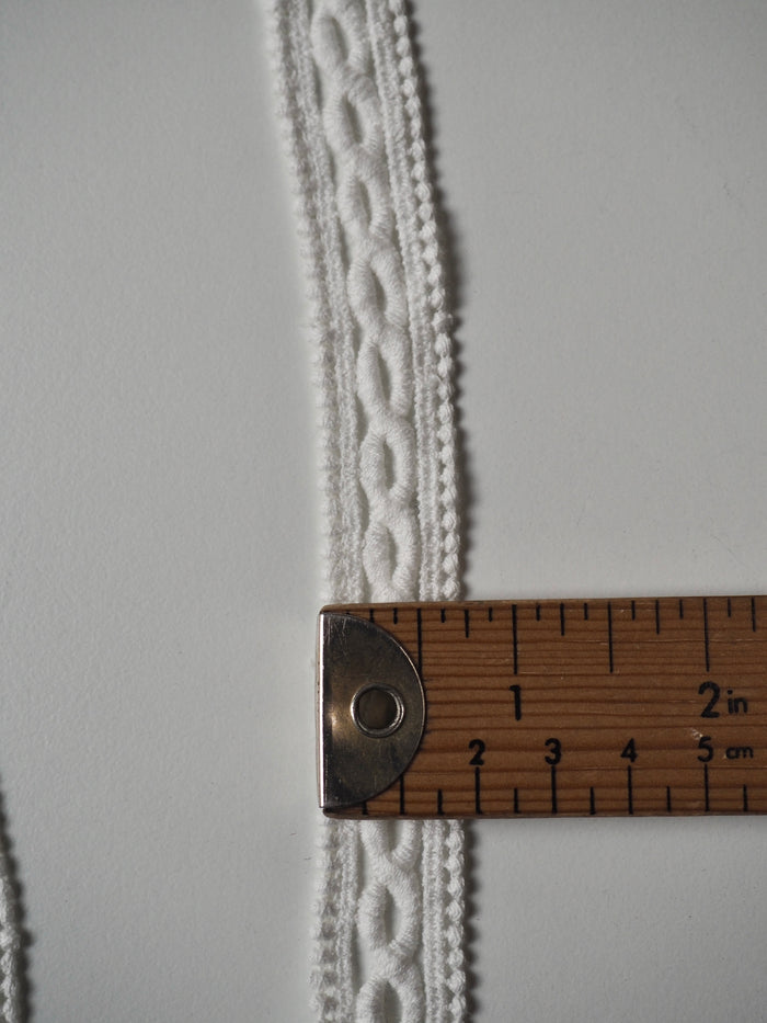 White Cotton Twist Lace Trim 20mm