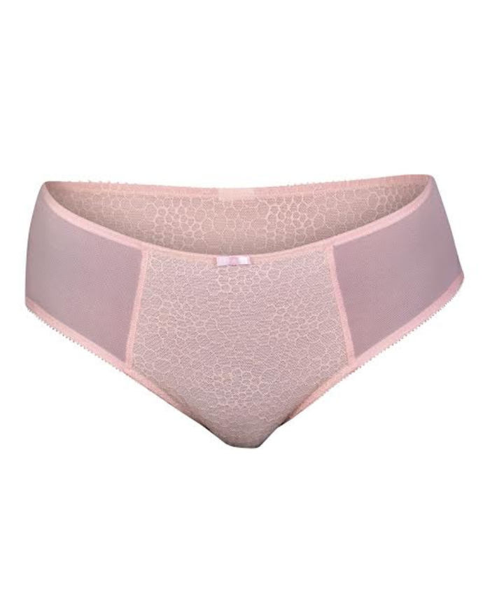 You 100-218 Blush Lace Jacquard & Mesh Pearl Brief myselflingerie.com