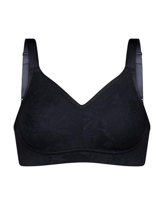 100-711 Black Evelyn Seamless Minimizer Wire Free Bra