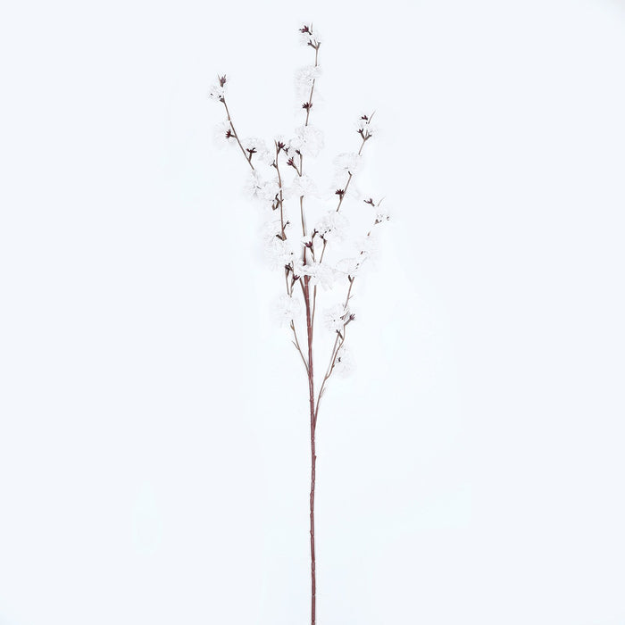 2 Branches | 42inch White Carnation Flower Spray, Silk Flower Bouquet