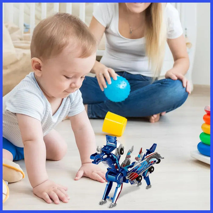 2-in-1 Magnetic Cars That Transform into Flying Dragon and Unicorn