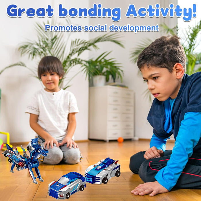 2-in-1 Magnetic Cars That Transform into Flying Dragon and Unicorn