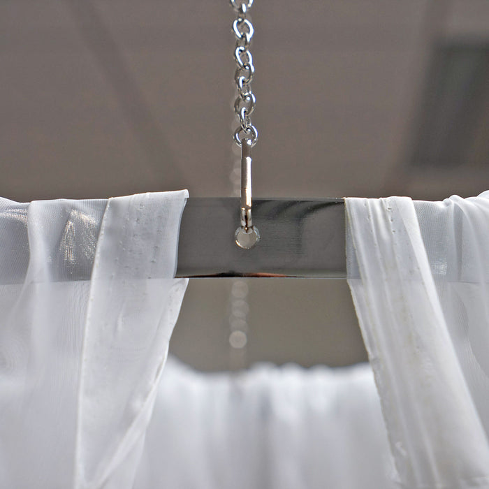 20FT Premium White Fire Retardant Sheer Voil Curtain Ceiling Panel Backdrop