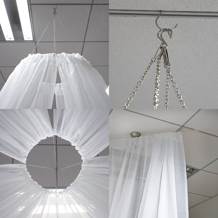 20FT Premium White Fire Retardant Sheer Voil Curtain Ceiling Panel Backdrop