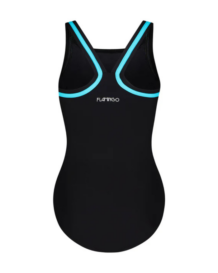 22FL040 Black/Aqua Black Teen Bathing Suit Removable Cups