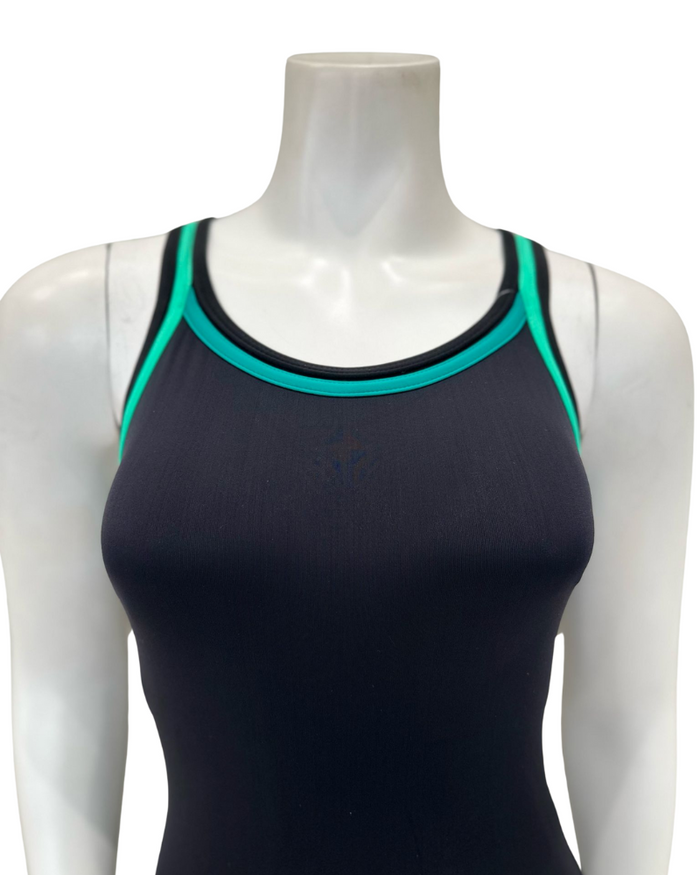 Flamingo 22FL040 Black/Jade Black Teen Bathing Suit Removable Cups Myselflingerie.com