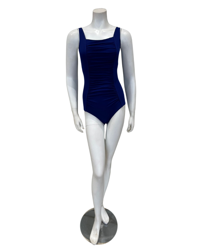 Flamingo Blue Shirred Soft Cups Swimsuit Myselflingerie.com