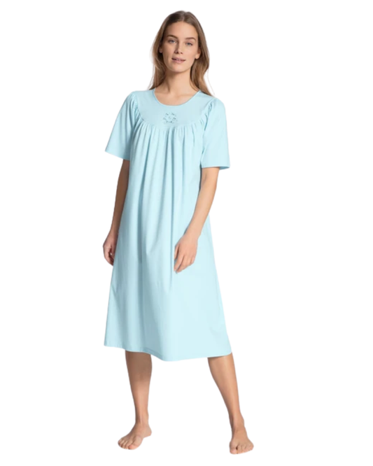 Calida 34000 #700 c Short Sleeves 100% Cotton Nightshirt myselflingerie.com