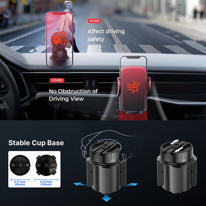360° Rotating Car Cup Holder Phone Mount
