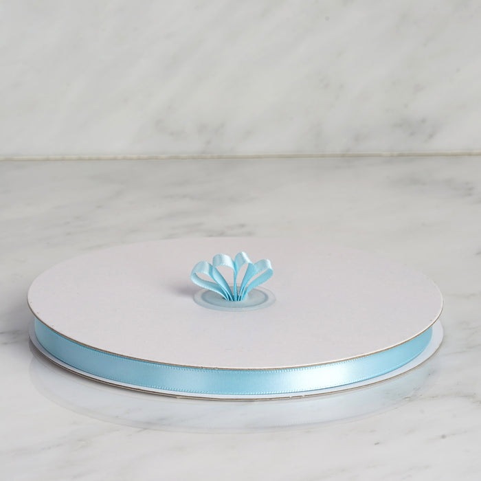 3/8" x 100 Yards Solid Satin Ribbon - Light Blue