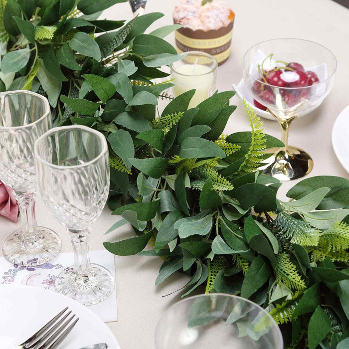 4 FT | Real Touch Willow & Frond Leaves Green Artificial Garland