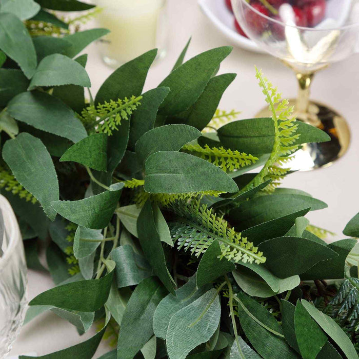 4 FT | Real Touch Willow & Frond Leaves Green Artificial Garland