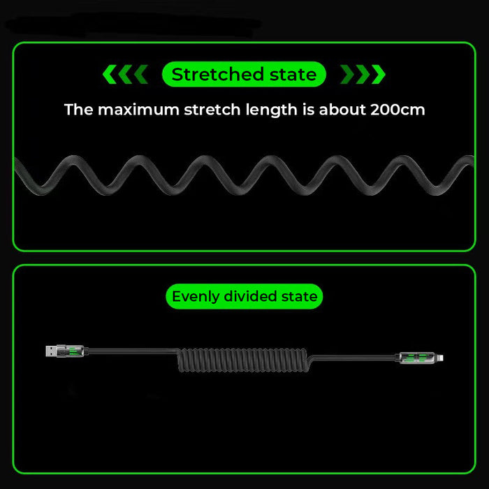 4-in-1 Coiled 240W Rapid Charging Cable