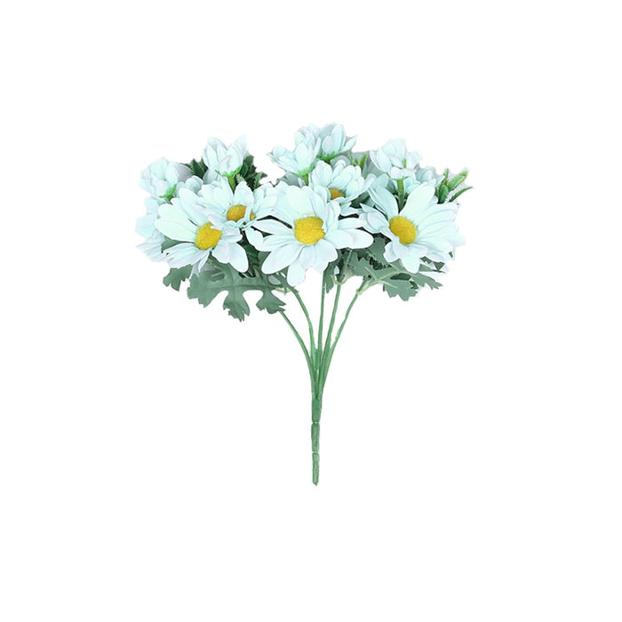 4 Pack | 11inch Artificial Daisy Flower Bushes, Silk Flowers For Vases - Blue | eFavorMart