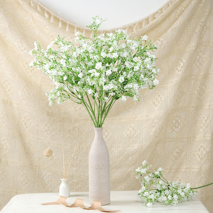 4 Pack | 27 Inch | White Babys Breath Artificial Flowers, Gypsophila Real Touch Silk Flowers Stem
