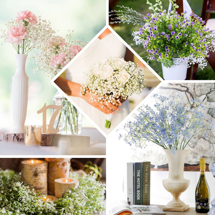 4 Pack | 27 Inch | White Babys Breath Artificial Flowers, Gypsophila Real Touch Silk Flowers Stem
