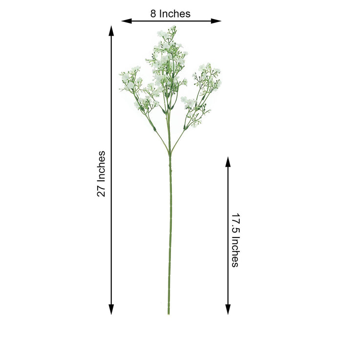 4 Pack | 27 Inch | White Babys Breath Artificial Flowers, Gypsophila Real Touch Silk Flowers Stem