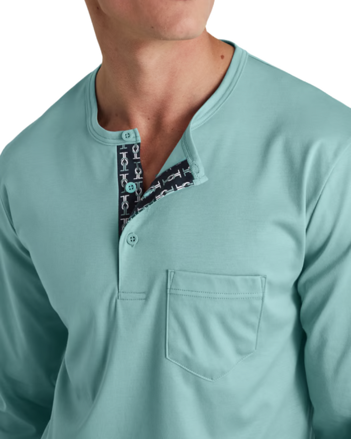 45480 #522 Blue Lily Relax Selected Men's 100% Swiss Cotton Pajamas Set