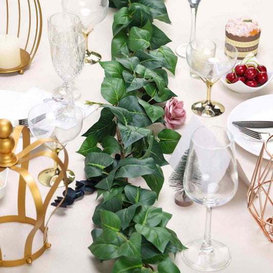 5 FT | Real Touch Green Poplar Leaves Artificial Garland Vines