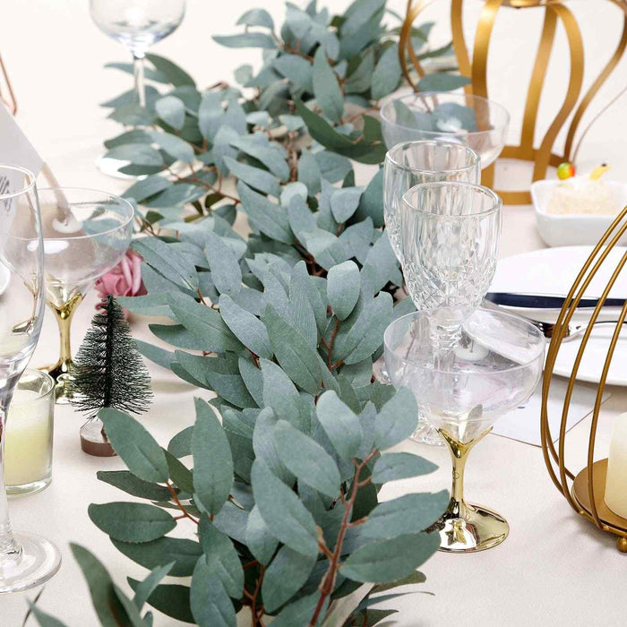 5 FT | Real Touch Willow Frosted Green Leaves Artificial Garland Vines
