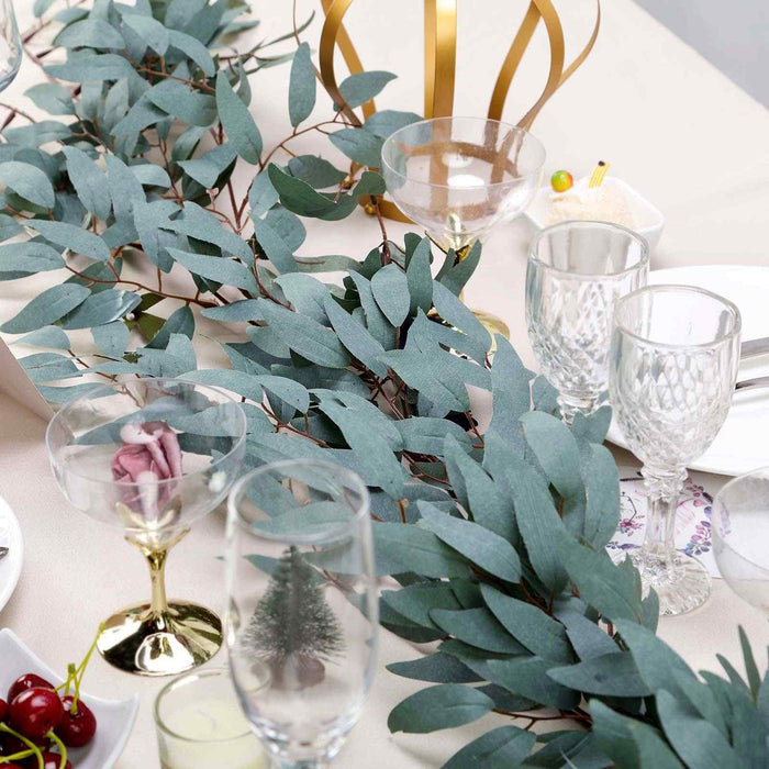 5 FT | Real Touch Willow Frosted Green Leaves Artificial Garland Vines
