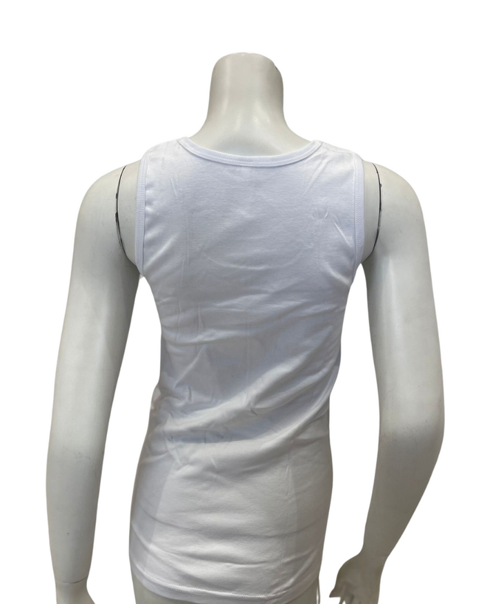 Cotton Touch 500 White Cotton Sleeveless Wide Straps Undershirt Myselflingerie.com