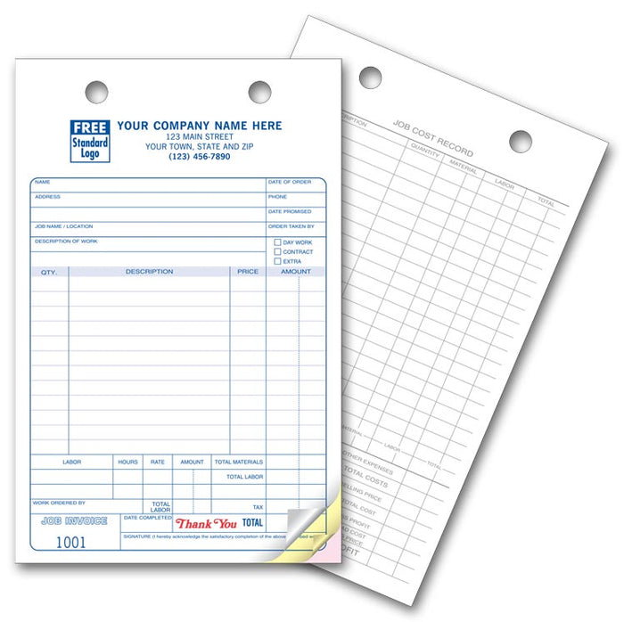 621 Work Order Register Forms Large Classic 5 1/2 x 8 1/2" QTY 250