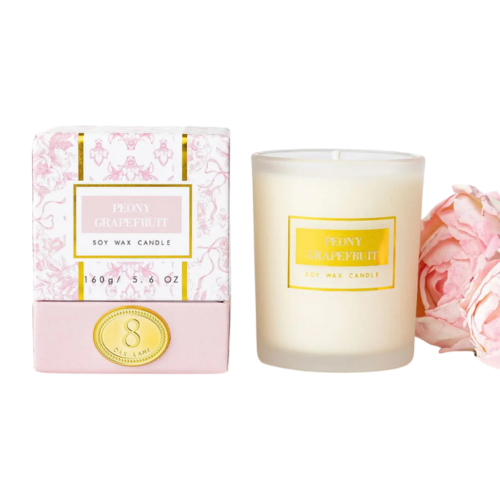 8 Oak Lane Peony Grapefruit Soy Wax Candle