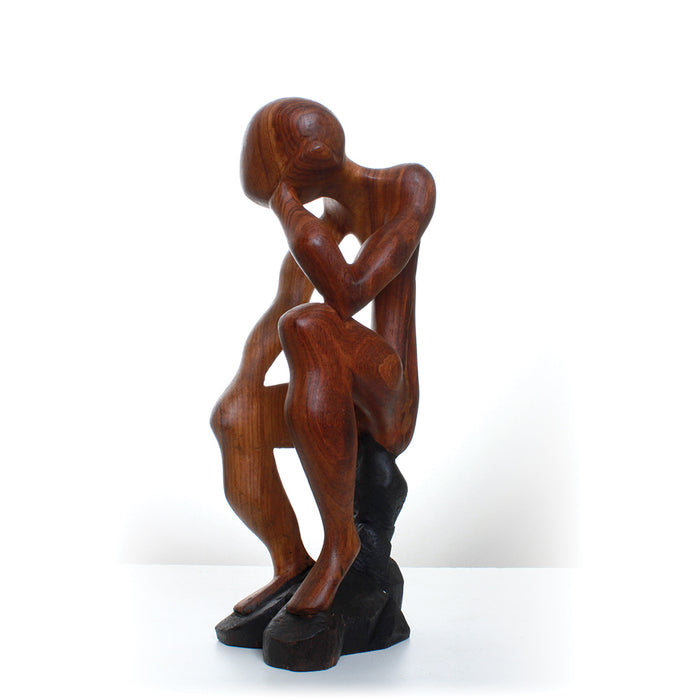 African Wooden Thinker Statue