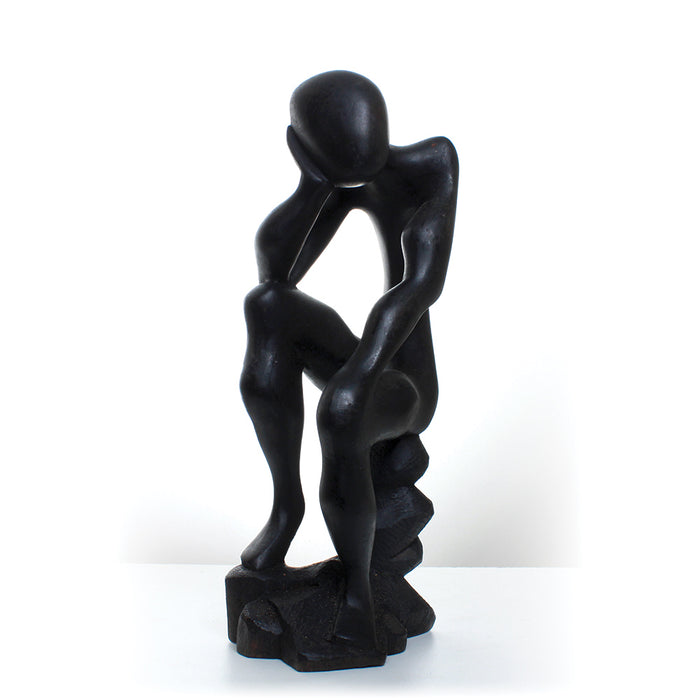 African Wooden Thinker Statue