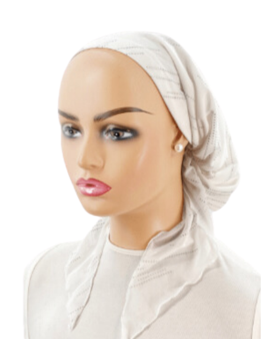 Ahead P2088-23 Silver Foil Star Shower White Pre-Tied Bandanna myselflingerie.com