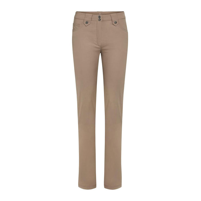 Khaki Anatomie Skyler travel pants in a slim-fit, wrinkle-resistant stretch fabric with snap-detail belt loops.