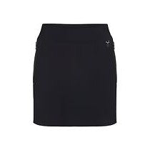Black Anatomie Suzzette high-rise skort with a slim fit, side zipper, and hidden shorts in lightweight, wrinkle-resistant fabric.