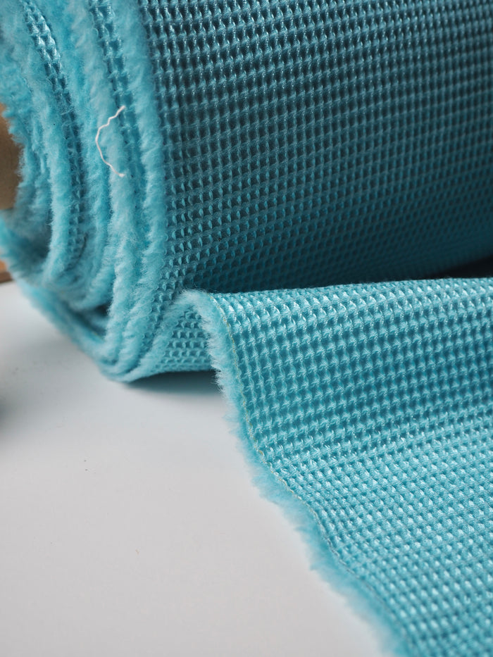 Aquamarine Wool/Silk Honeycomb Jacquard