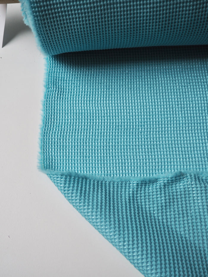Aquamarine Wool/Silk Honeycomb Jacquard