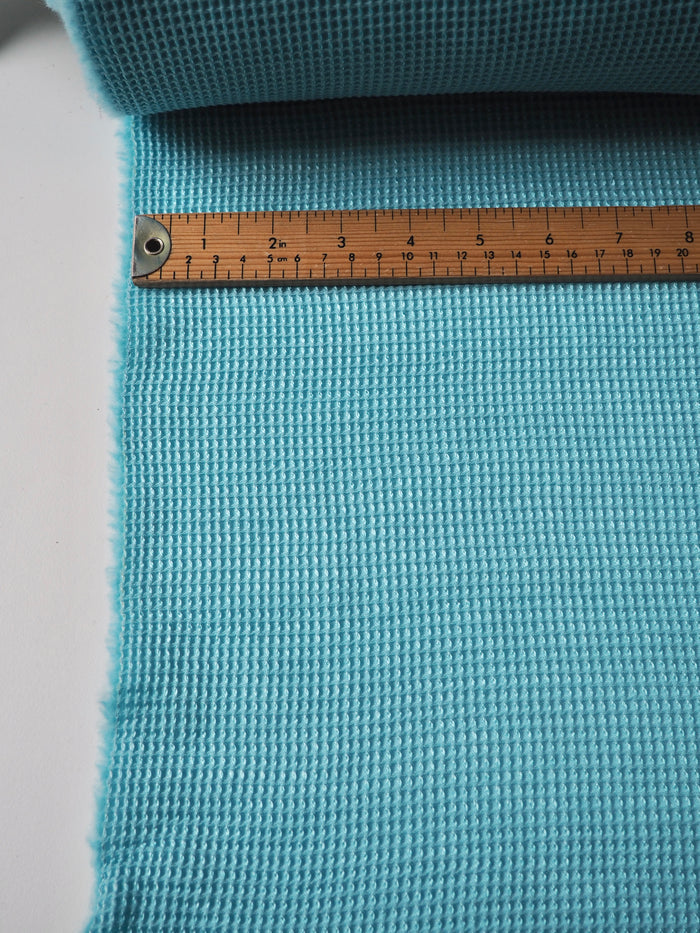 Aquamarine Wool/Silk Honeycomb Jacquard