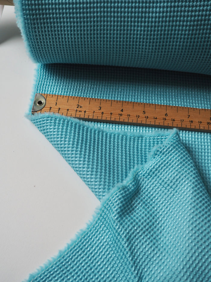 Aquamarine Wool/Silk Honeycomb Jacquard