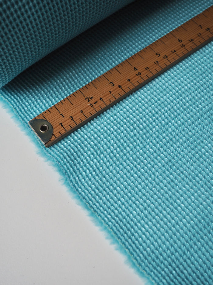 Aquamarine Wool/Silk Honeycomb Jacquard