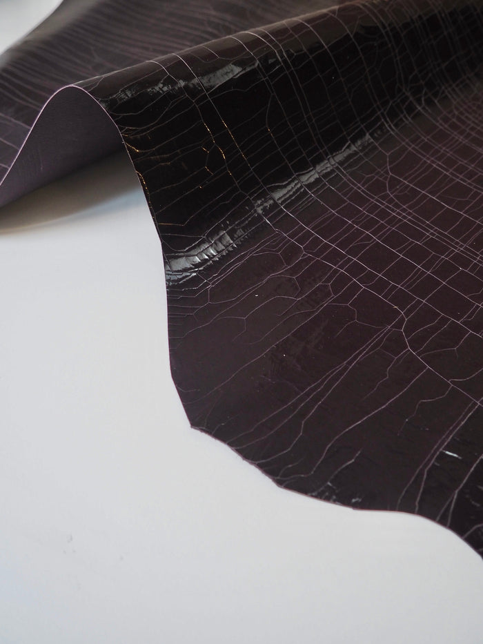 Aubergine Cracked Patent Lambskin