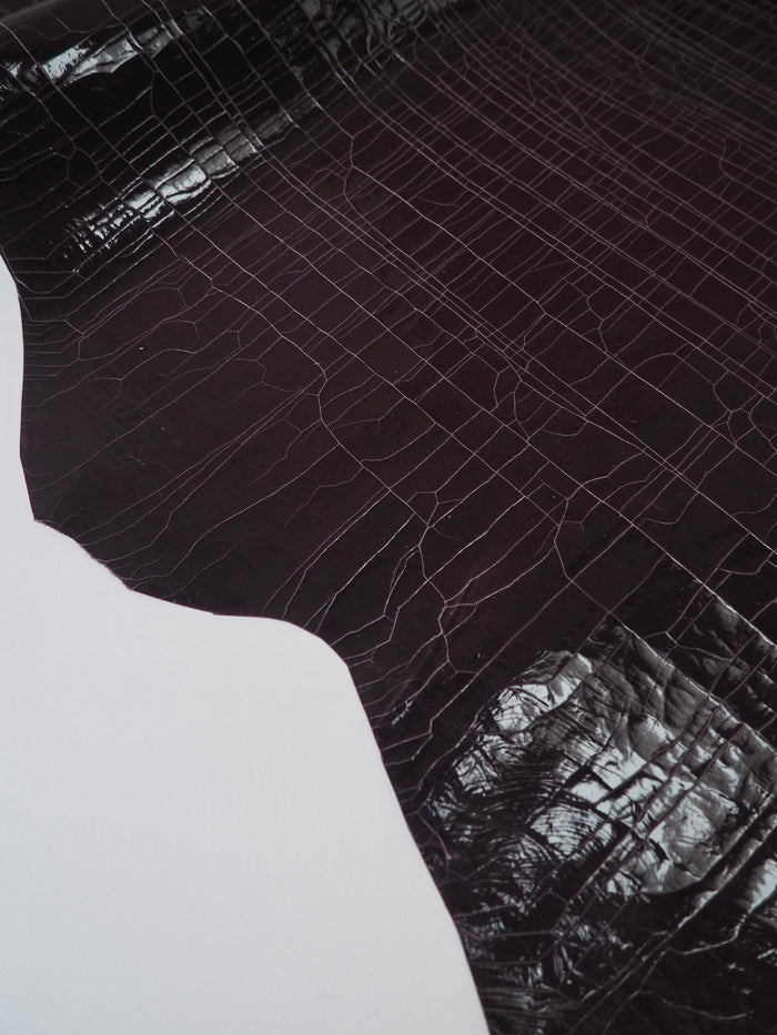 Aubergine Cracked Patent Lambskin
