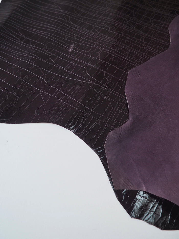 Aubergine Cracked Patent Lambskin