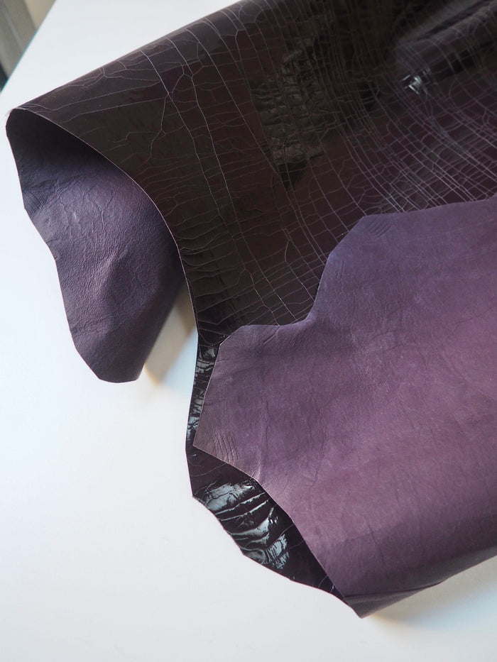 Aubergine Cracked Patent Lambskin